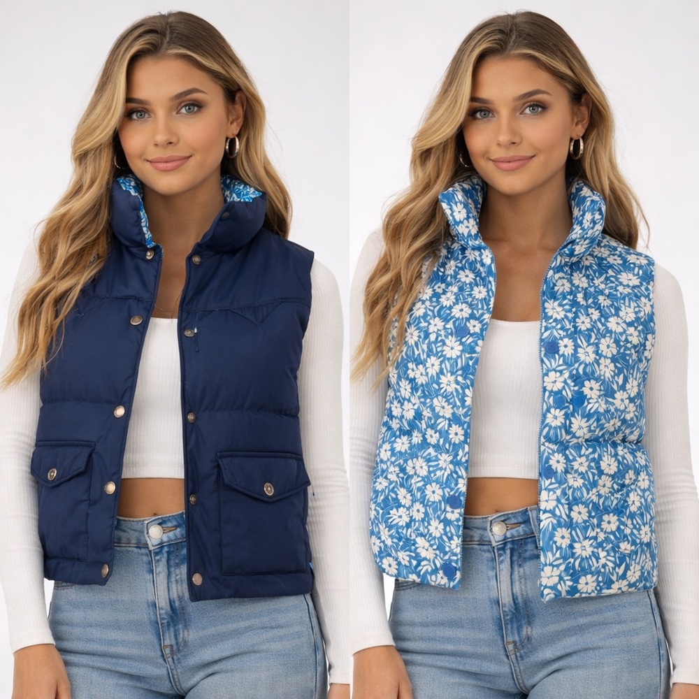 American Eagle Outfitters AE Puffer Vest Women's Size Medium Reversible